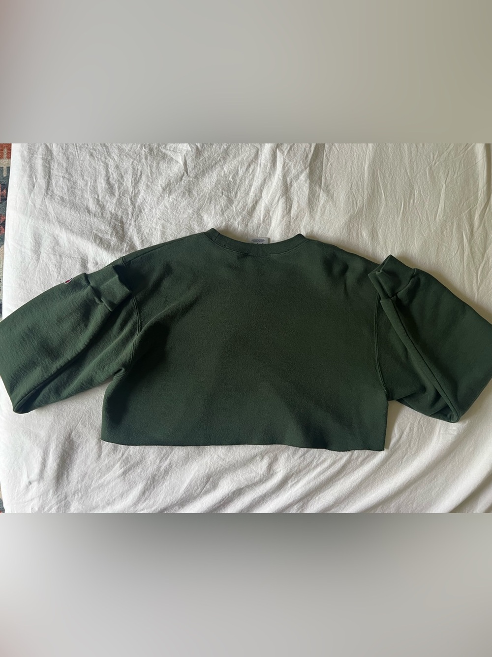 Champion Dark Green Cropped Crewneck Sweatshirt - Picture 2 of 3